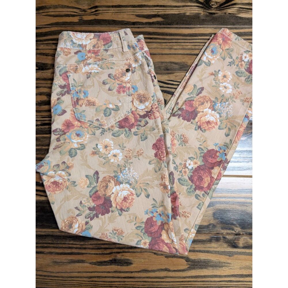 One 5 One Vintage Cottagecore Floral Tapestry Skinny Jeans